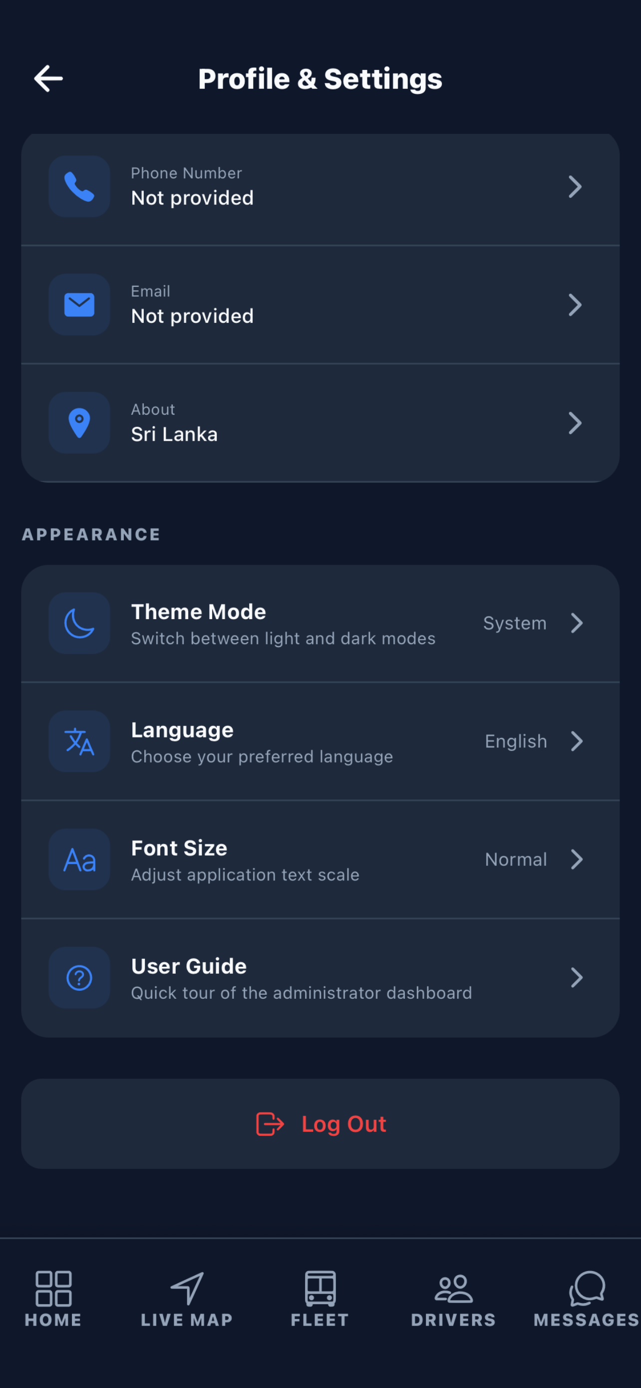Simple Personal Settings